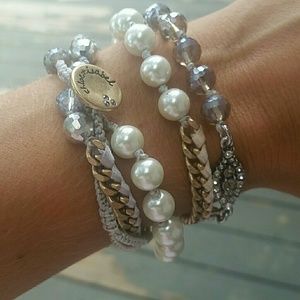 Bead+Ribbon convertible Multi-Wrap Bracelet